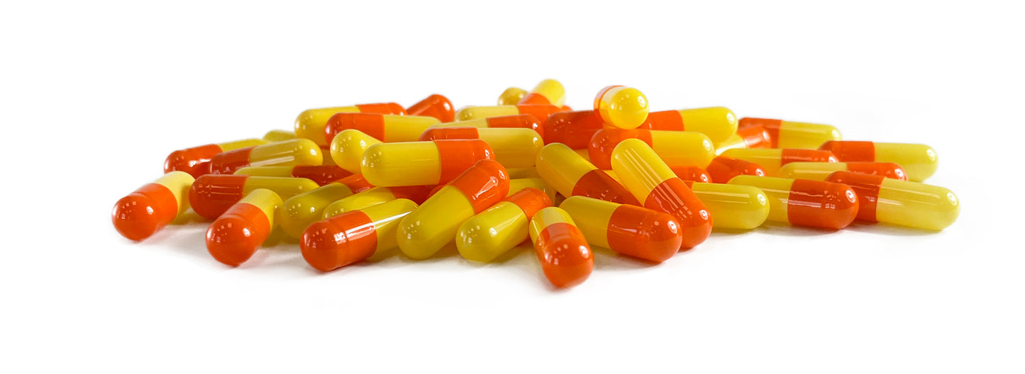Empty Gelatin Capsules Size 00 Orange/Yellow
