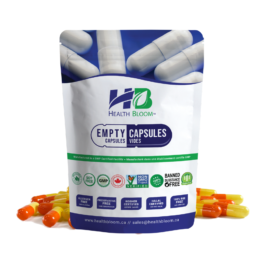 Empty Gelatin Capsules Size 00 Orange/Yellow