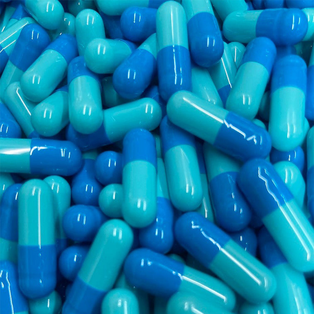 Empty Gelatin Capsules Size 1 Light/Dark Blue
