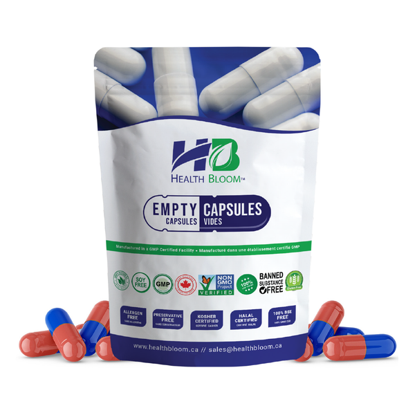 Empty Gelatin Capsules Size 0 Blue/Red