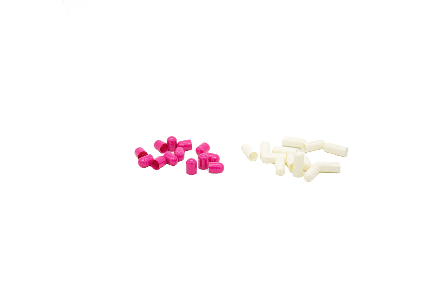 Pink White Separated Capsules