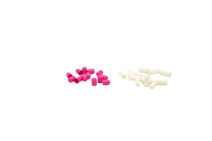 Pink White Separated Capsules