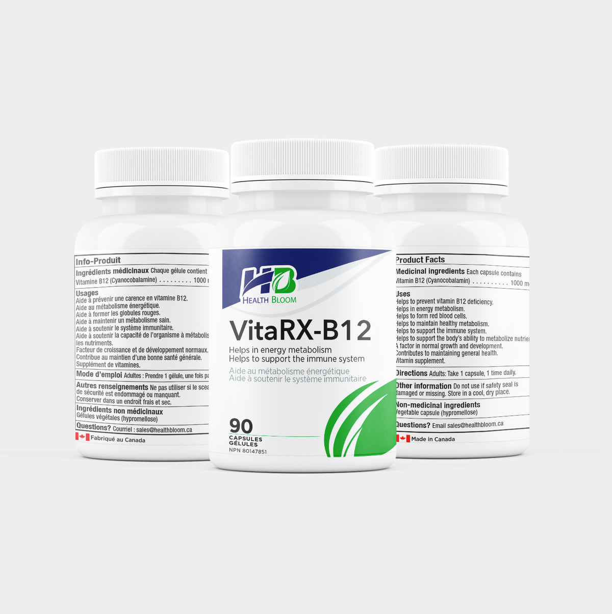 VitaRX-B12 Cyanocobalamin – 90 Capsules