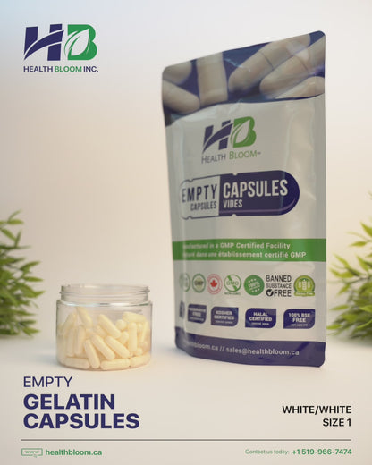 Empty Gelatin Capsules Size 0 Separated White